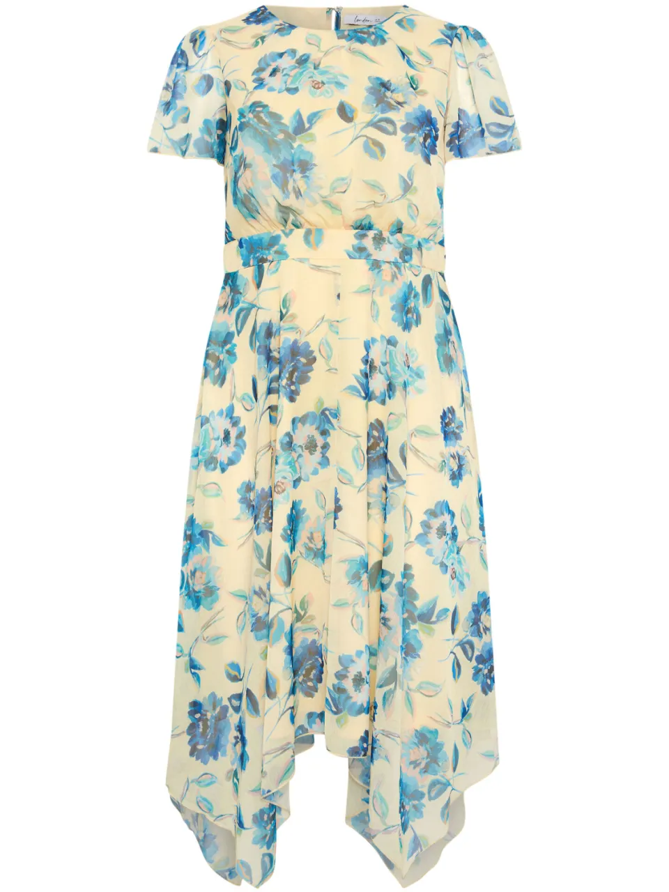 Yours London Gele Jurk Met Bloemenprint En Ruchezoom geel, foto 5