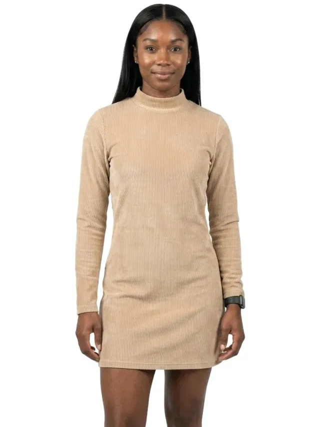 Billabong Everleigh Mock Lang Mouw Jurk Beige XS Vrouw Cobblestone