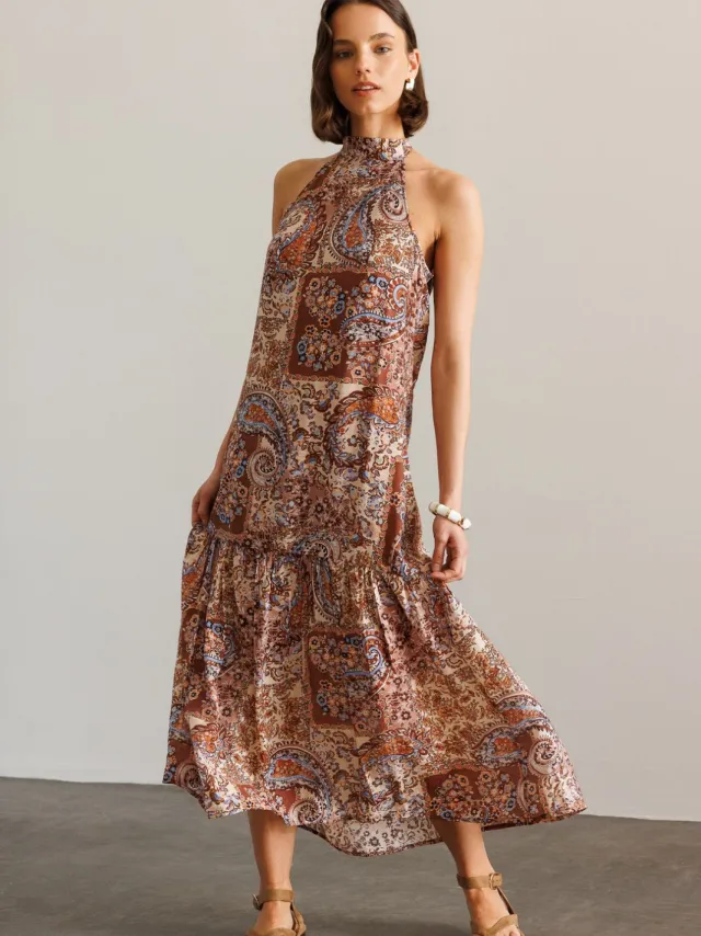 Mixray Dames Maxi Jurk Veelkleurig