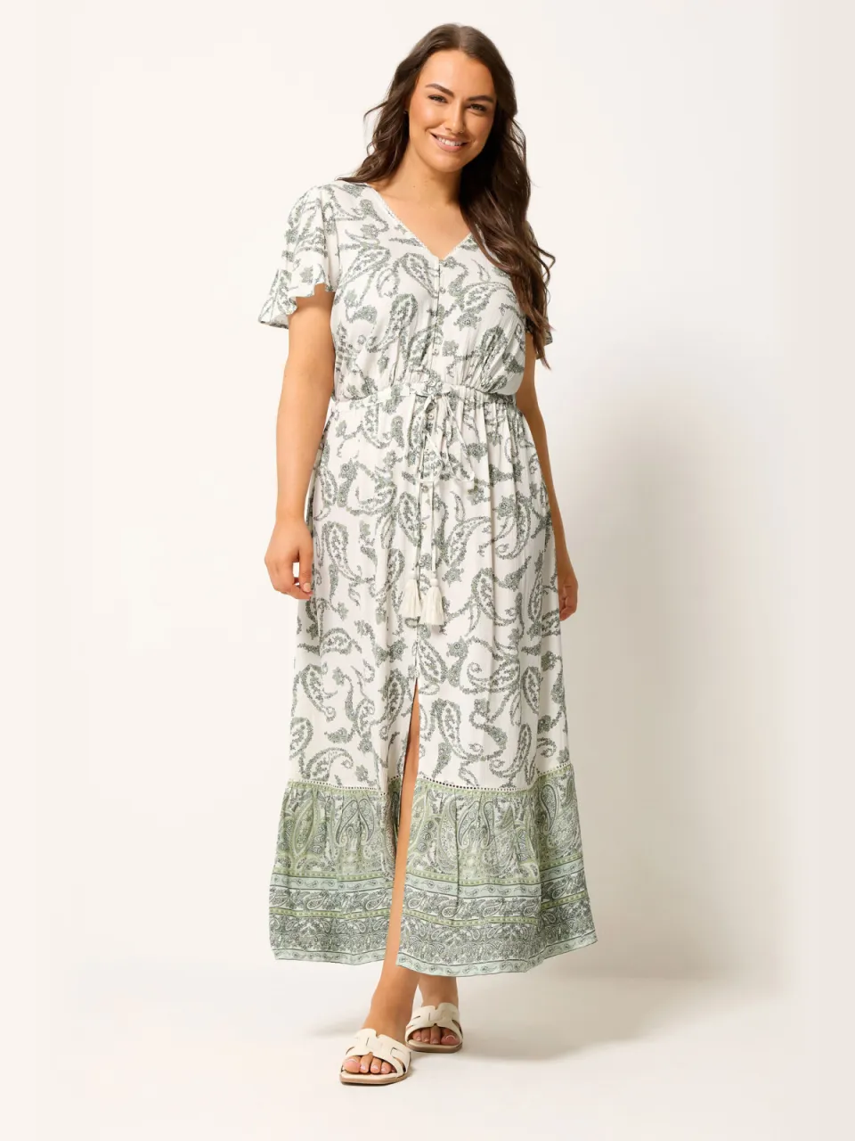 Yours Groene Paisley Jurk Met Randdetail-68, foto 2