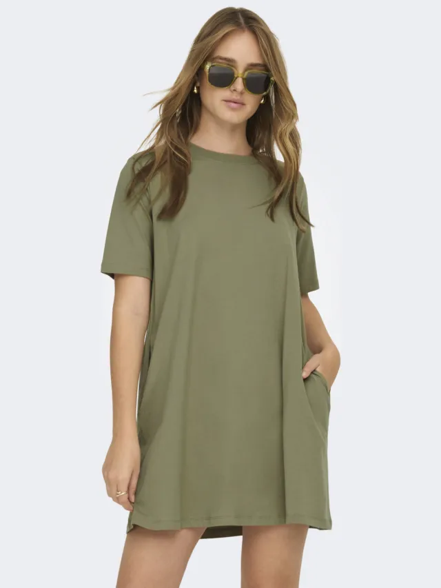 Only mini jurk lichtkaki