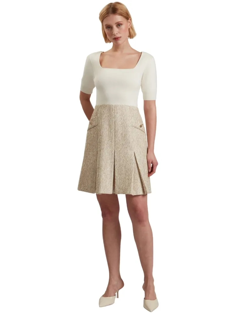 Ted Baker Vulpad Gebreide Bouclé Mini-jurk In Ivoorkleur Ecru