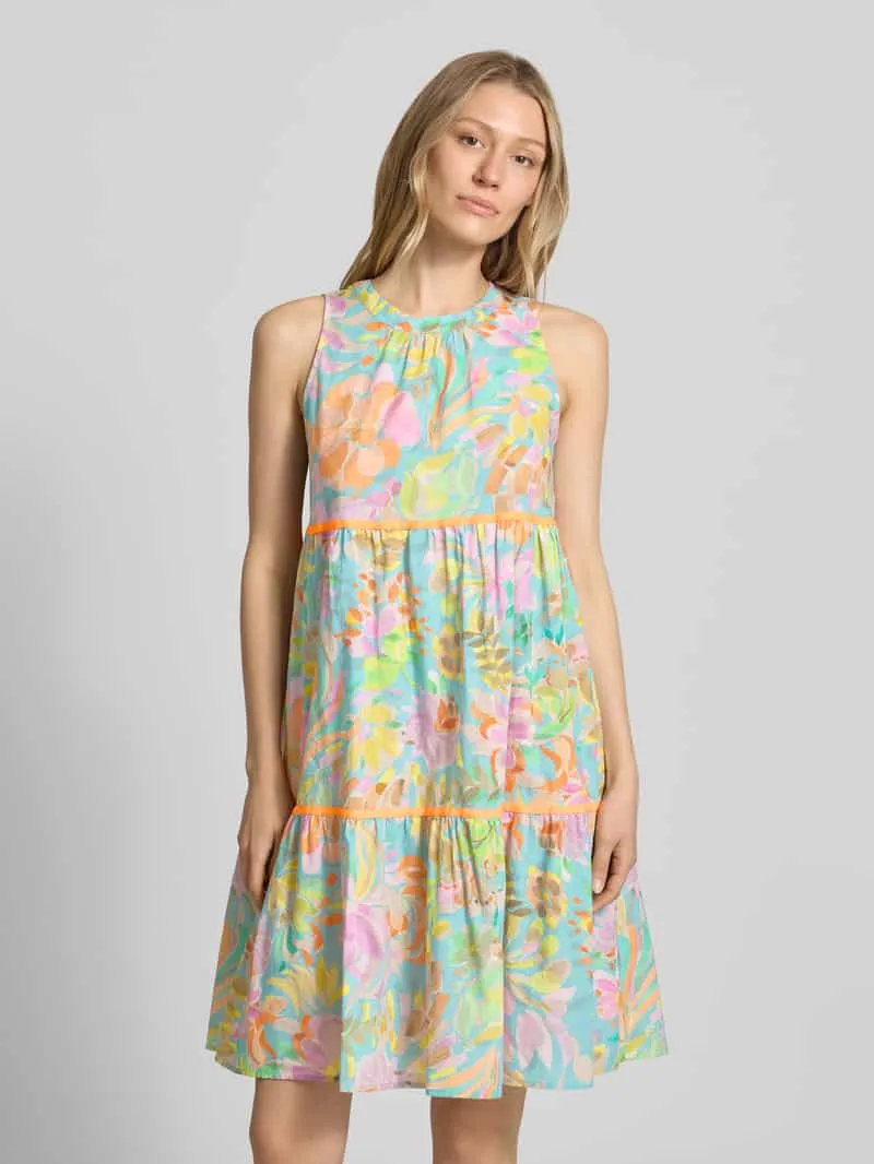 Emily Van den Bergh mini-jurk met rugdecolleté en druppelvormige hals Lichtgeel