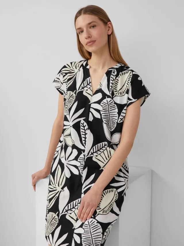 S.Oliver female - Blousejurk van een linnenmix met steekzakken zwart