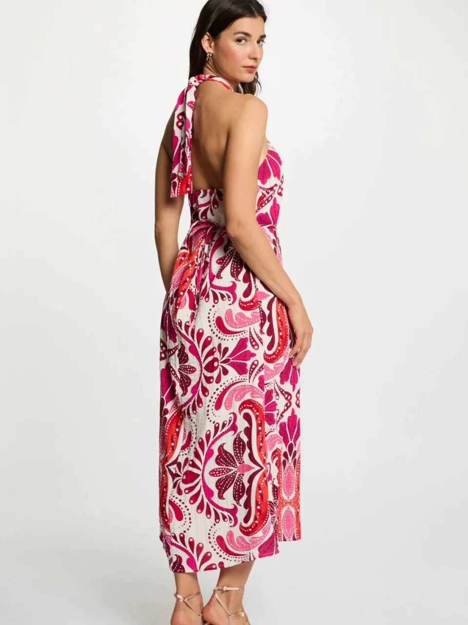 Morgan halterjurk met paisley print ecru, foto 3