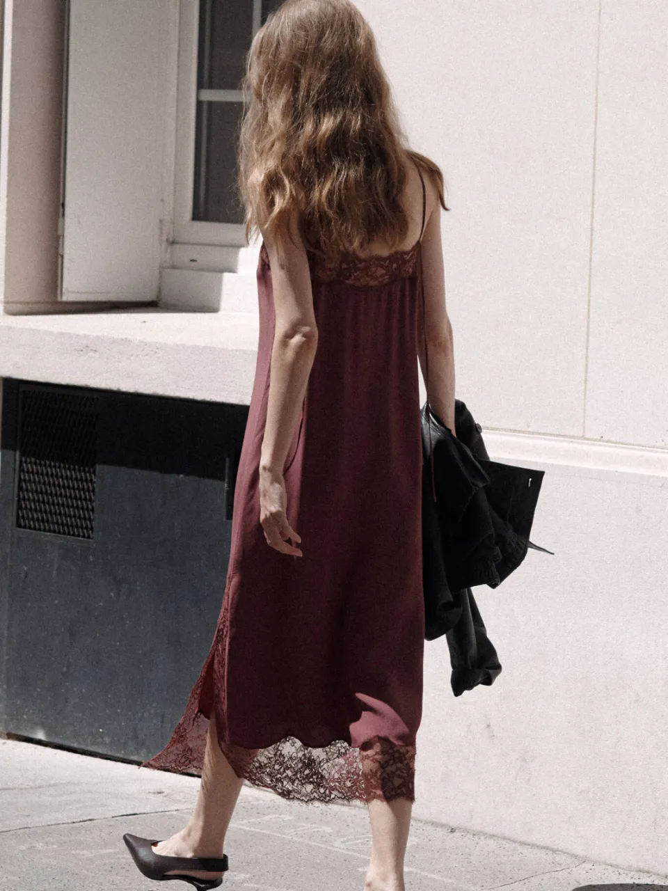 Mango midi jurk - donkerrood, foto 3