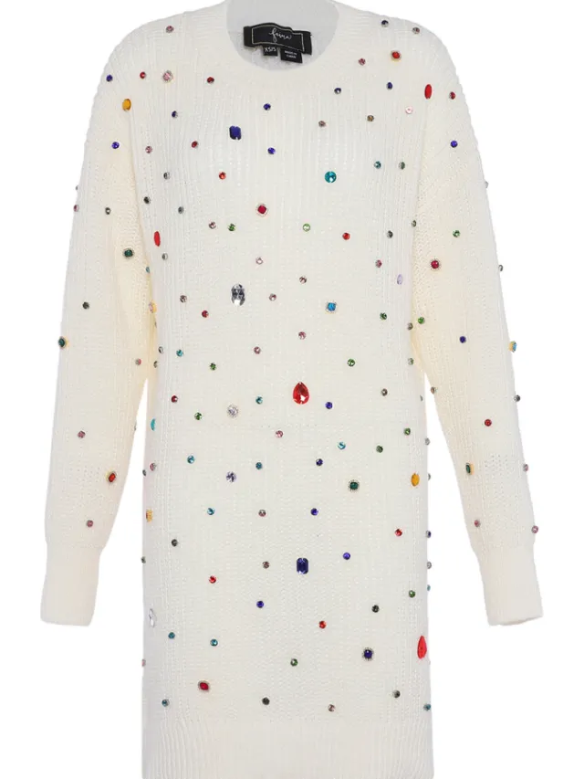 Faina Jumper Dames wolwit Gebroken wit