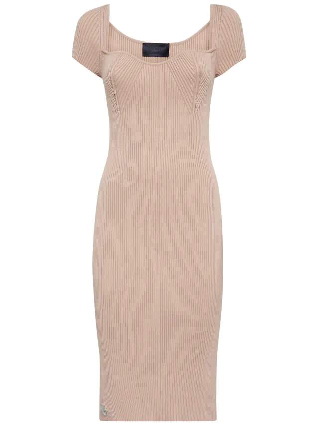 Philipp Plein Gebreide Jurk beige, foto 2
