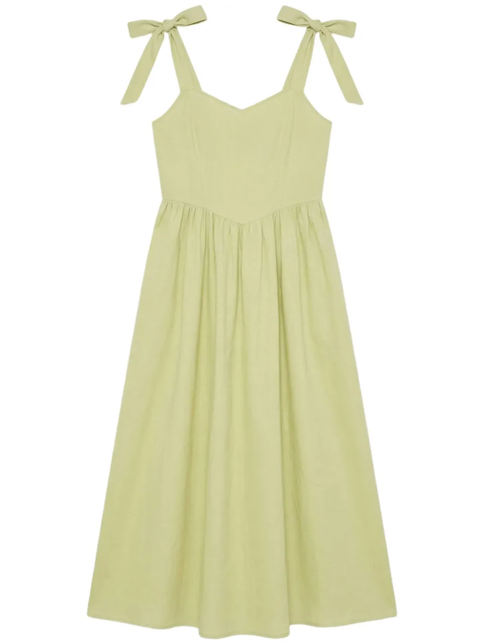 Vero Moda katoenen midi jurk - lichtgroen, foto 2