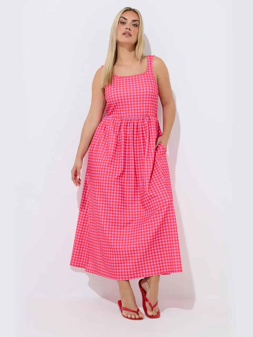 Limited Collection Roze Geruite Maxijurk, foto 2