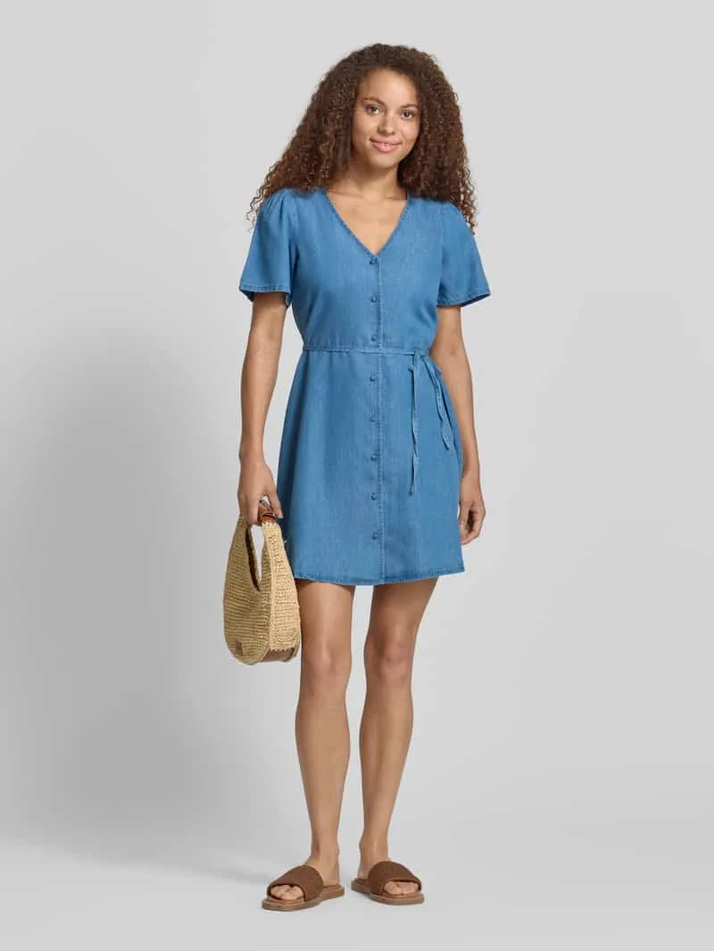 Only Getailleerde spijkerjurk van mix van katoen en lyocell model 'EVIDA-BEA' Blauw