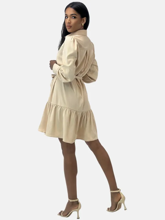 Elara Gebreide jurk Beige
