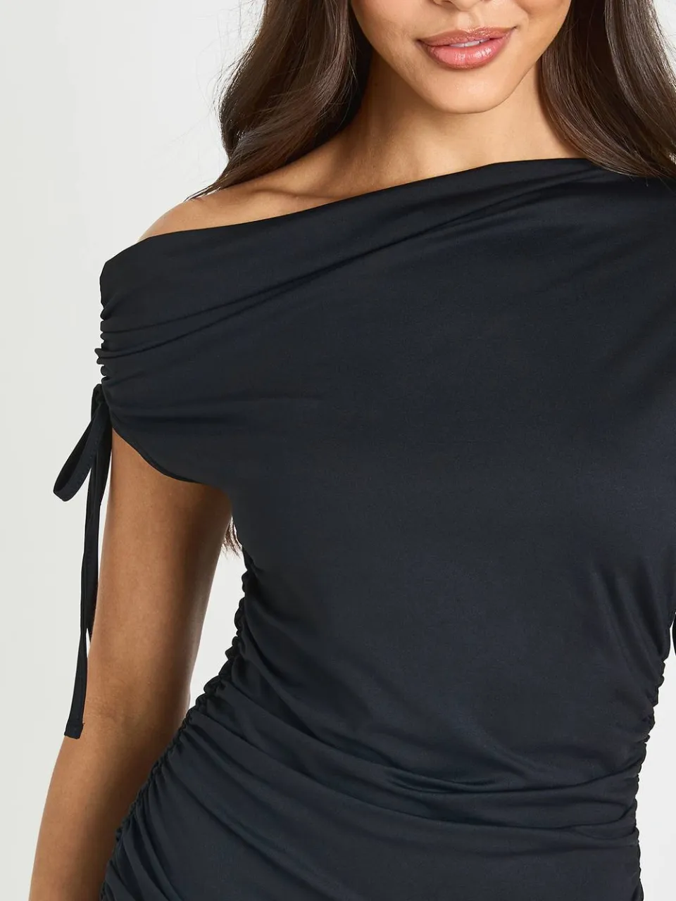 boohoo Dames Superzachte Mini-jurk Met Verlaagde Schouder zwart, foto 4