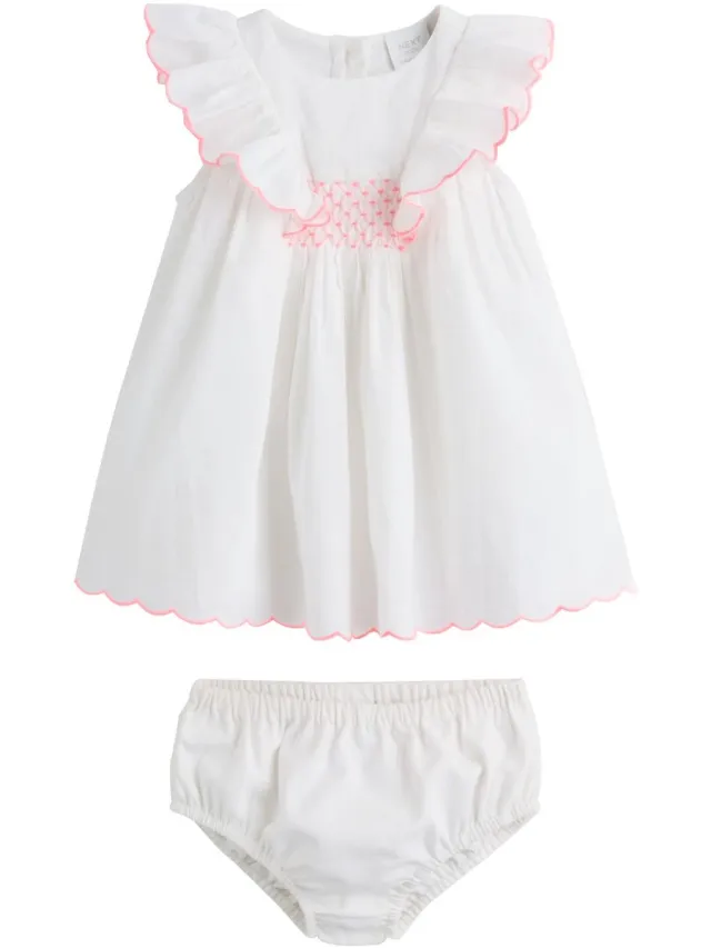 Next Meisjes - Geweven baby Jurk en Slip Set 2 Pieces - Wit