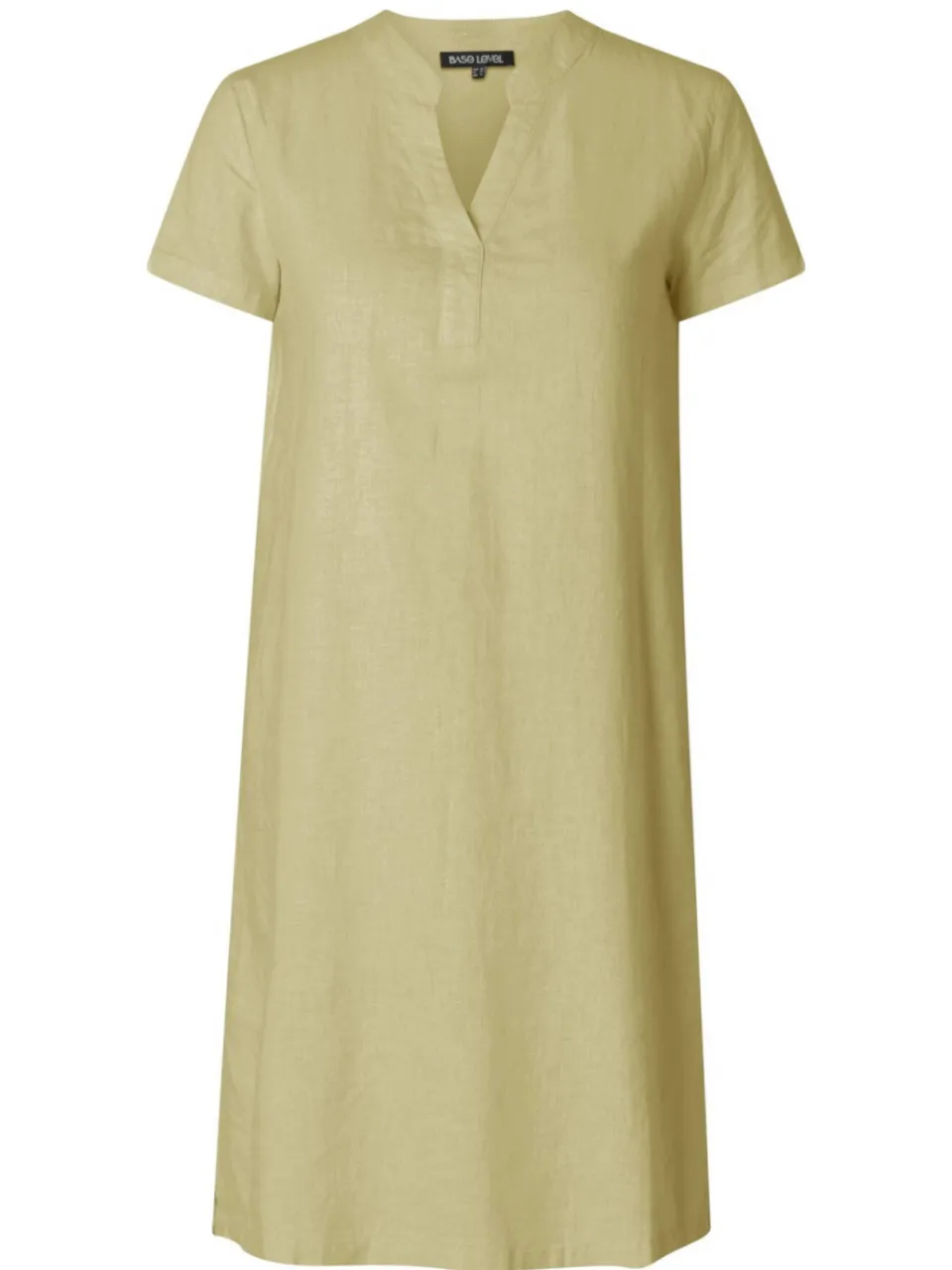 Base Level Curvy jurk met linnen groen, foto 2