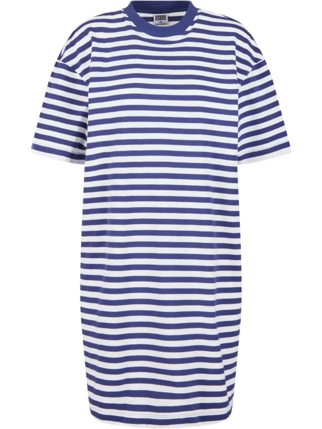 Urban Classics Dames/Dames Gestreept Oversized T-shirt Jurk (Wit/Donkerblauw)