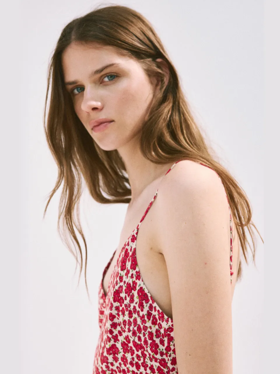 Mango viscose gebloemde midi jurk - rood, foto 5