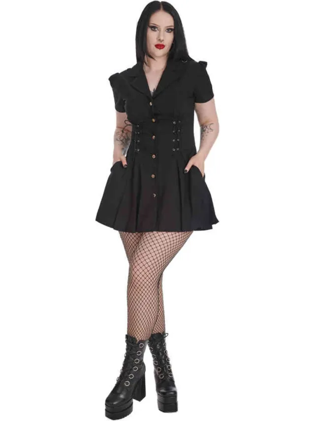 Banned Dreamscape Laced Flare jurk - XL - Zwart