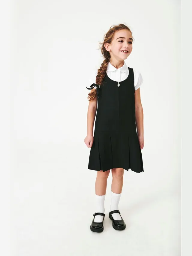 Next Meisjes - Schoolovergooier met standaard pasvorm en rits aan de voorkant - Zwart Black