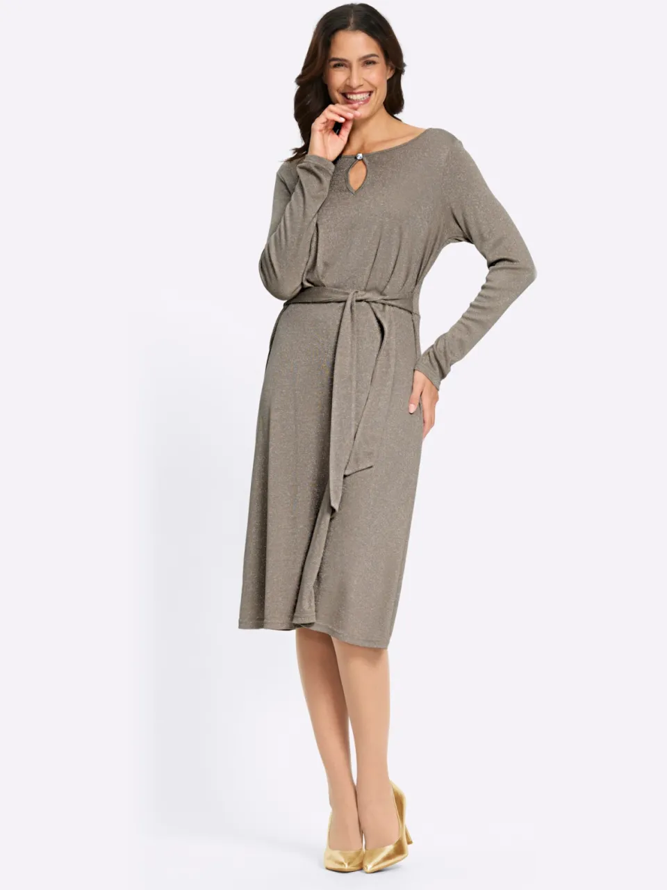 Jerseyjurk taupe gemêleerd