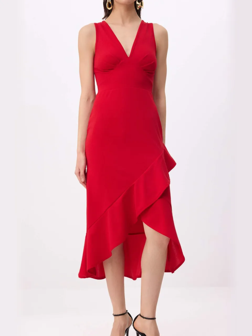 Turkishsouq Platte, mouwloze, nauwsluitende midi-jurk voor dames rood, foto 2