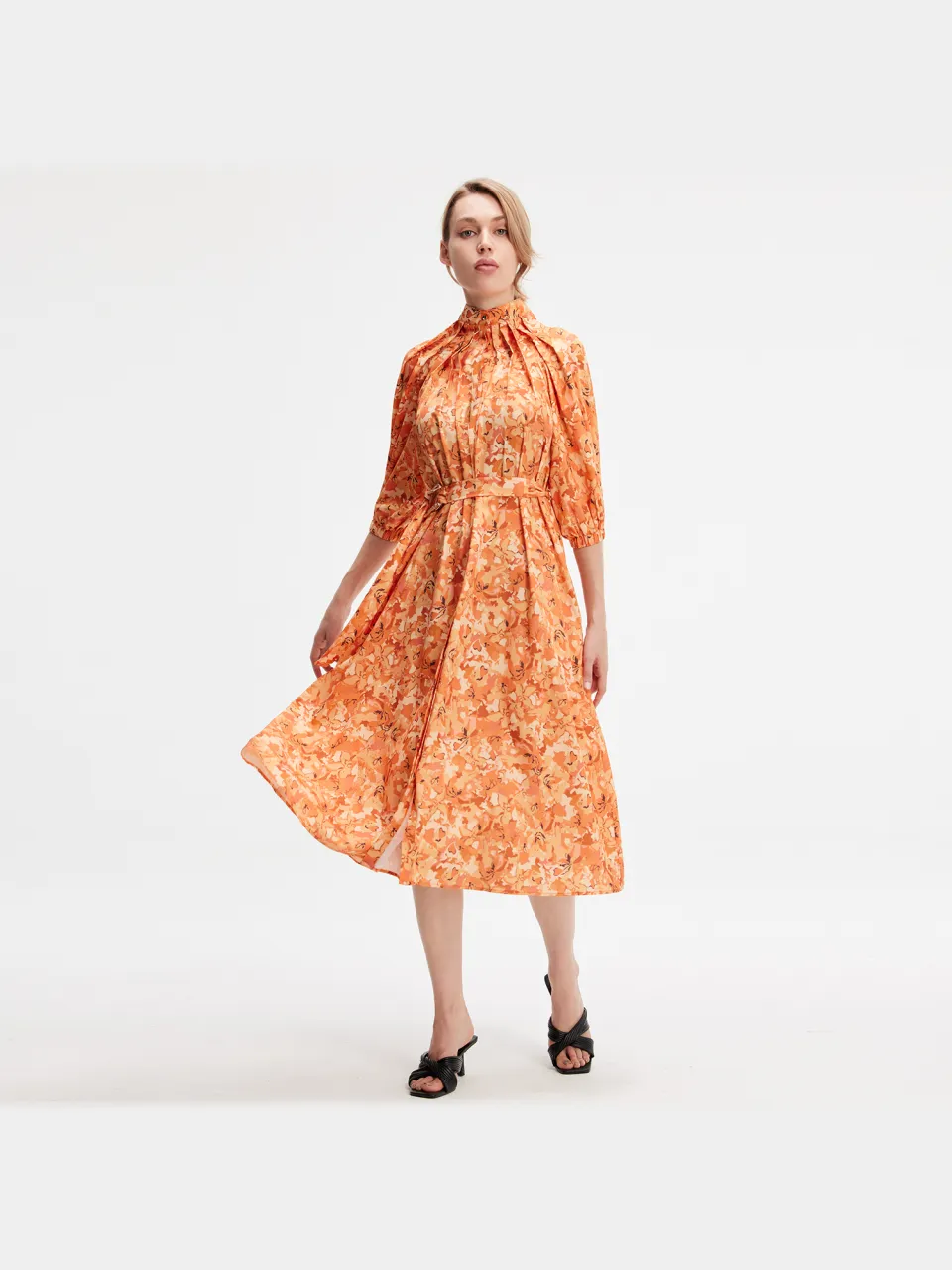S&J Weekends Camouflage print shirt jurk oranje, foto 2