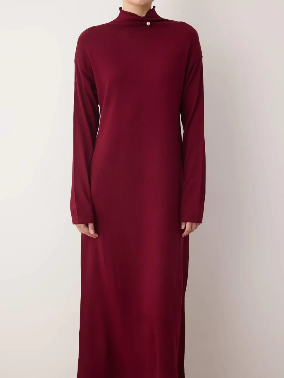 Trendyol Modest Dames Bordeaux Effen Maxi Lang Casual A-lijn Modest Jurken, foto 2