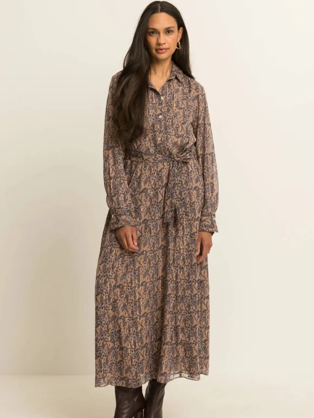 Expresso blousejurk met ceintuur en print - meerkleurig Multi