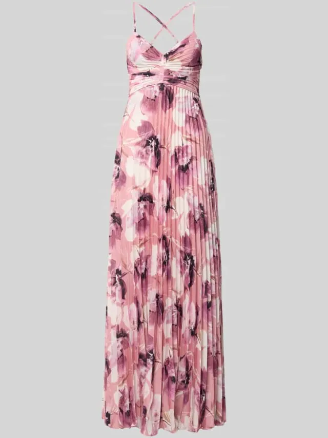 ADLYSH Regular fit avondjurk in plissélook rosé, foto 2