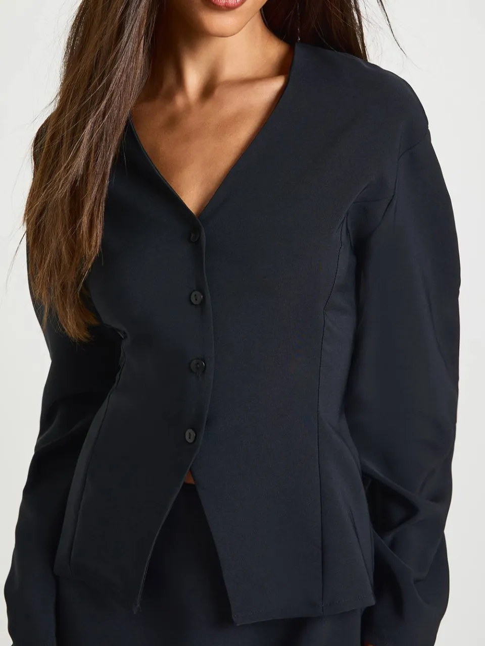 boohoo Dames 2 in 1 Barrel Mouw Blazer Jurk zwart, foto 4