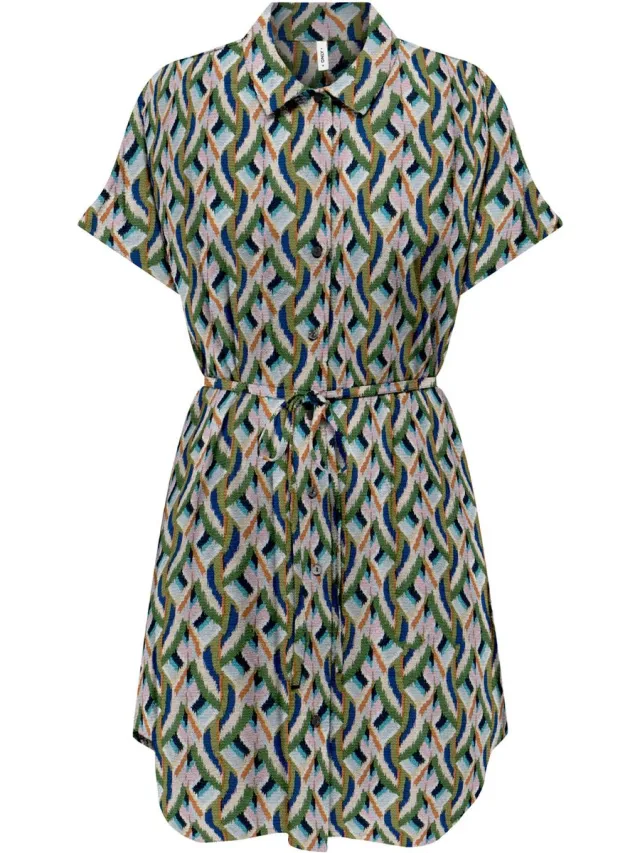 Only ONLNOVA LIFE VIS AYLA SHIRT DRESS AOP Dames Jurk treetop