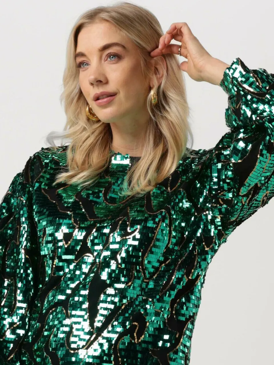 Silvian Heach Dames Jurken Vestit.corto / Dress Glitter - Groen, foto 4