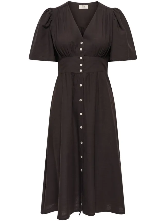 Only JDY - JDYNORA 2/4 MIDI DRESS WVN NOOS - Dames - Mini jurken Chocolate Torte