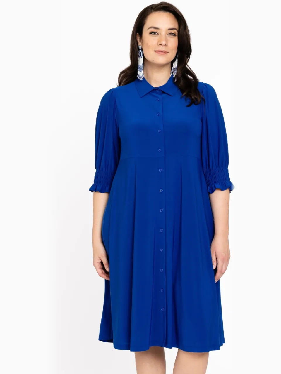 Yoek Jurk met knopen | Blauw