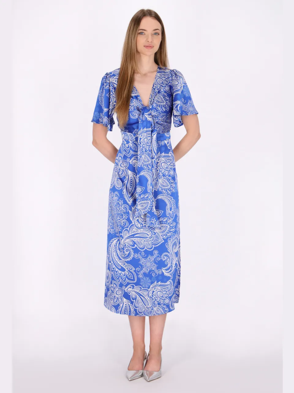 dreimaster Jurk Dames wit lila Wit/Rosé
