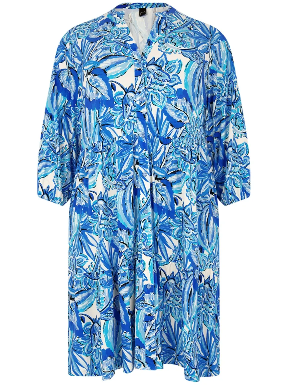 Yoek Jurk met ruches | Blauw, foto 2