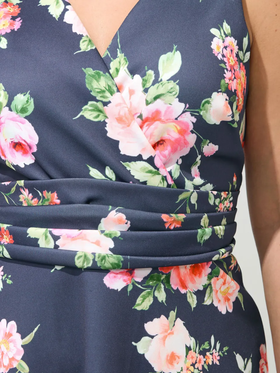 Yours London Marineblauwe Midijurk Met Bloemenprint, foto 5
