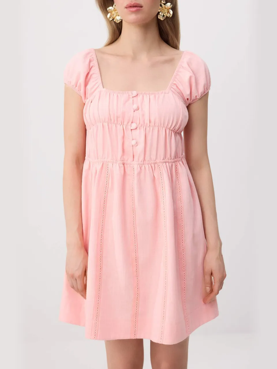 Trendyol TRENDYOLMİLLA Dames Roze Effen Kort / Mini Kort Recht Jurken, foto 2