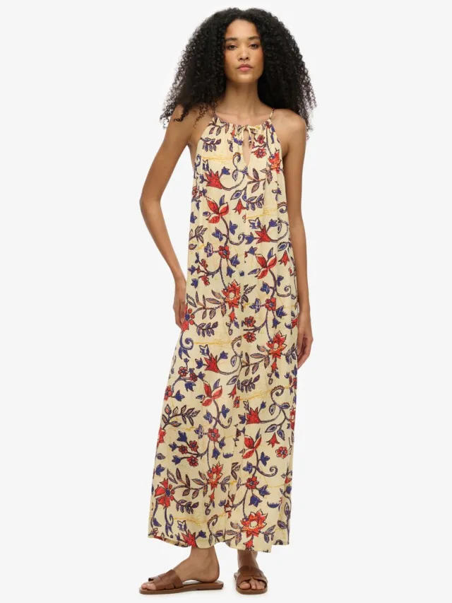 Superdry Beach camimaxi-jurk - Dames - Jurken batik vines cream