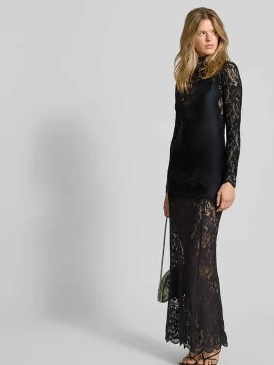Rabanne Maxi-jurk in semi-transparant design zwart, foto 3