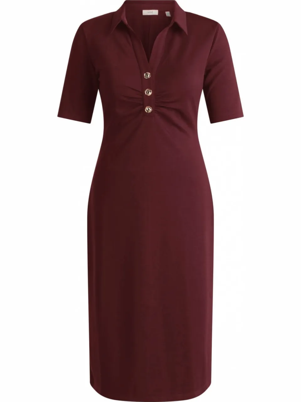Yest Curve jurk met kraagje Plus Size - donkerrood, foto 2