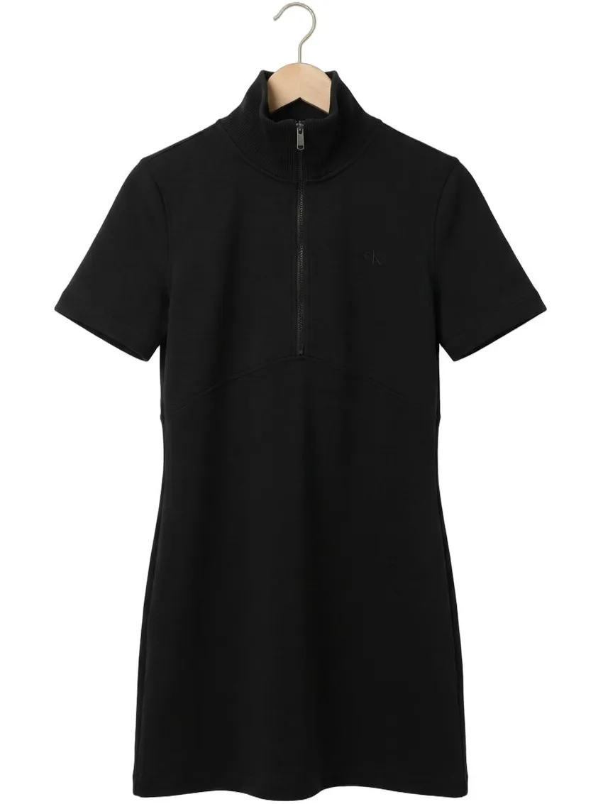 Calvin Klein Dames Jurken Ss Spacer Mixed Media Rib Mock - Zwart, foto 2
