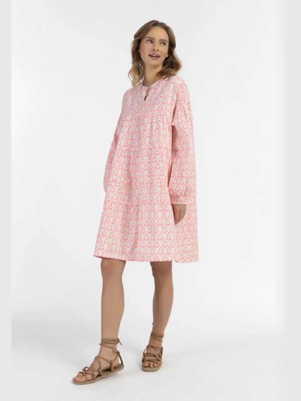 IZIA Midi-jurk met all-over print Dames neonroze