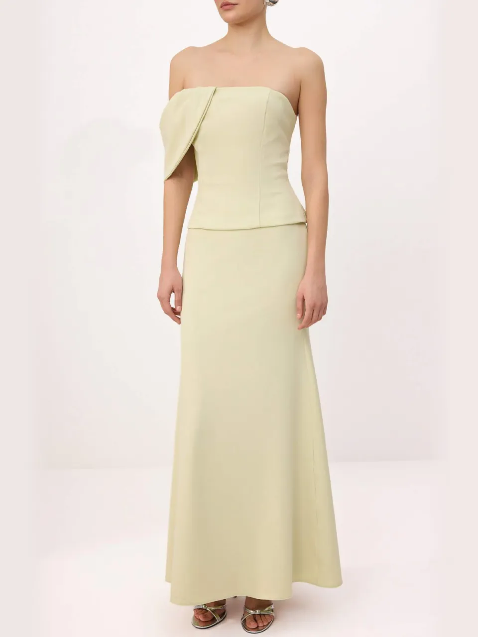 Trendyol TRENDYOLMİLLA Dames Groen Effen Maxi Mouwloos Recht Avond & Gala Jurk, foto 2