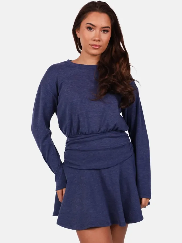 Getdrezzed Jurk met elastische taille donkerblauw