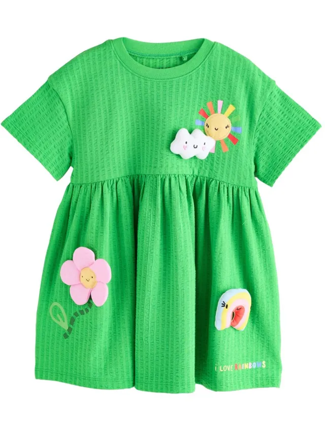 Next Meisjes - Jersey jurk - Groen Green Rainbow