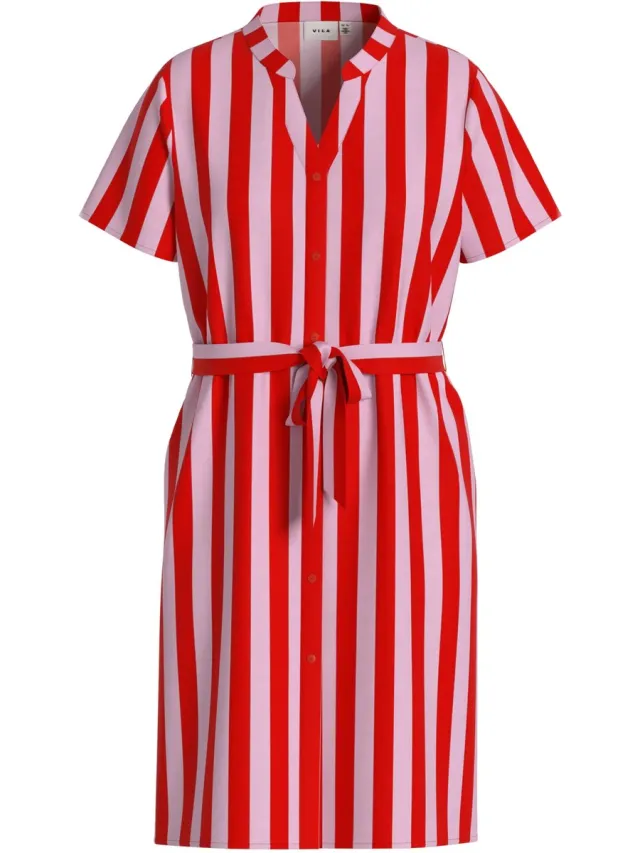 Vila VIIDA PAYA S/S SHIRT DRESS/2/KA - Dames - Mini jurken Hibiscus