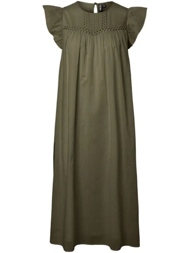 Pieces Midi jurk PCASTRID KAPMOUWEN Burnt Olive