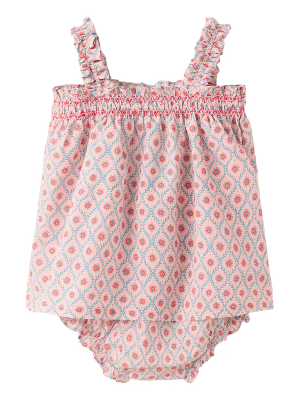 Mango Kids korte jurk met print en ruches roze, foto 2