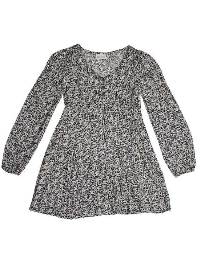Gap jurk met lange mouwen zwart Veelkleurig